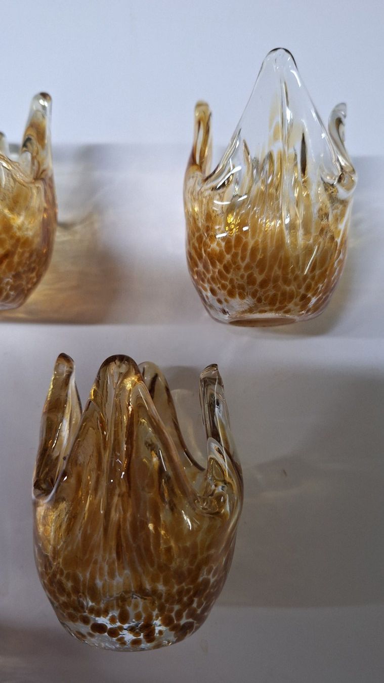 Paralumi: 4 Ersatz- Lampengläser Murano ,bersteinfarben – Usato da Arlesheim venduto da shopradl 5