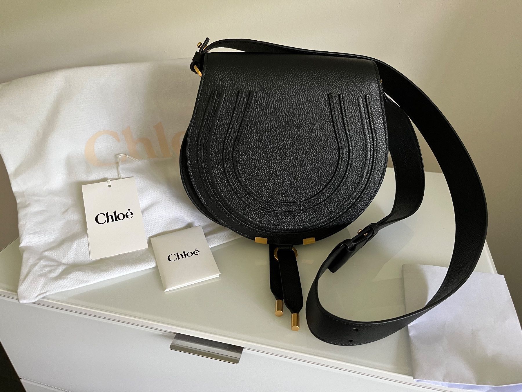 Chloé Taschen für Damen: Chloé Ledertasche Marcie Noir – Neu und originalverpackt aus Metzerlen von DG71