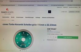 1 Stück Diamant-Trennscheibe 115mm ø  LP.29,-Fr. /pro Stück