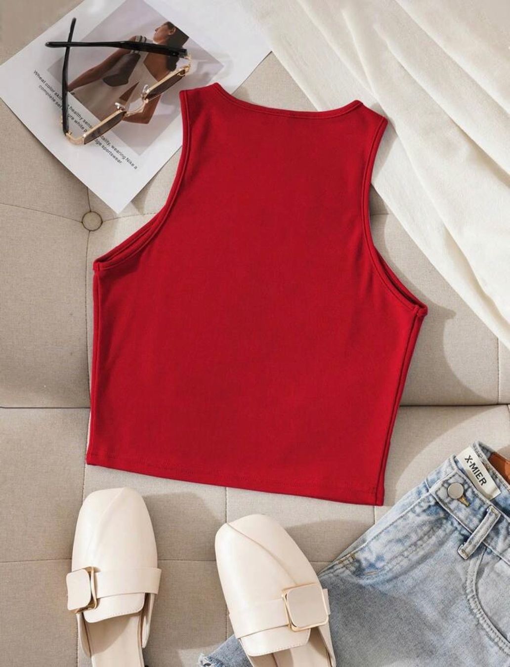 Top: Rotes 90s Baby Crop Top Gr M – Nuovo e nell'imballaggio originale da Kriessern venduto da loolah 1