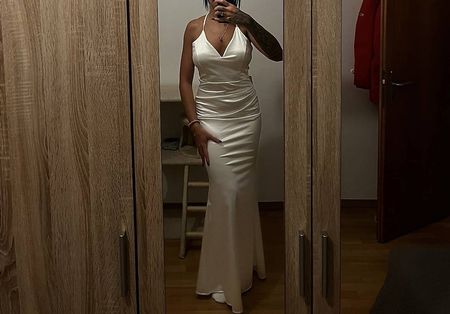 Abendkleid weiss rückenfrei lang neu nicht getragen