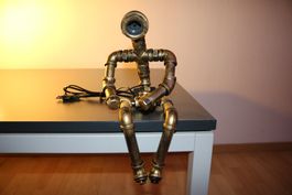 Roboter Dekoration Lampe Industrie Ausstellungsstück Vintage