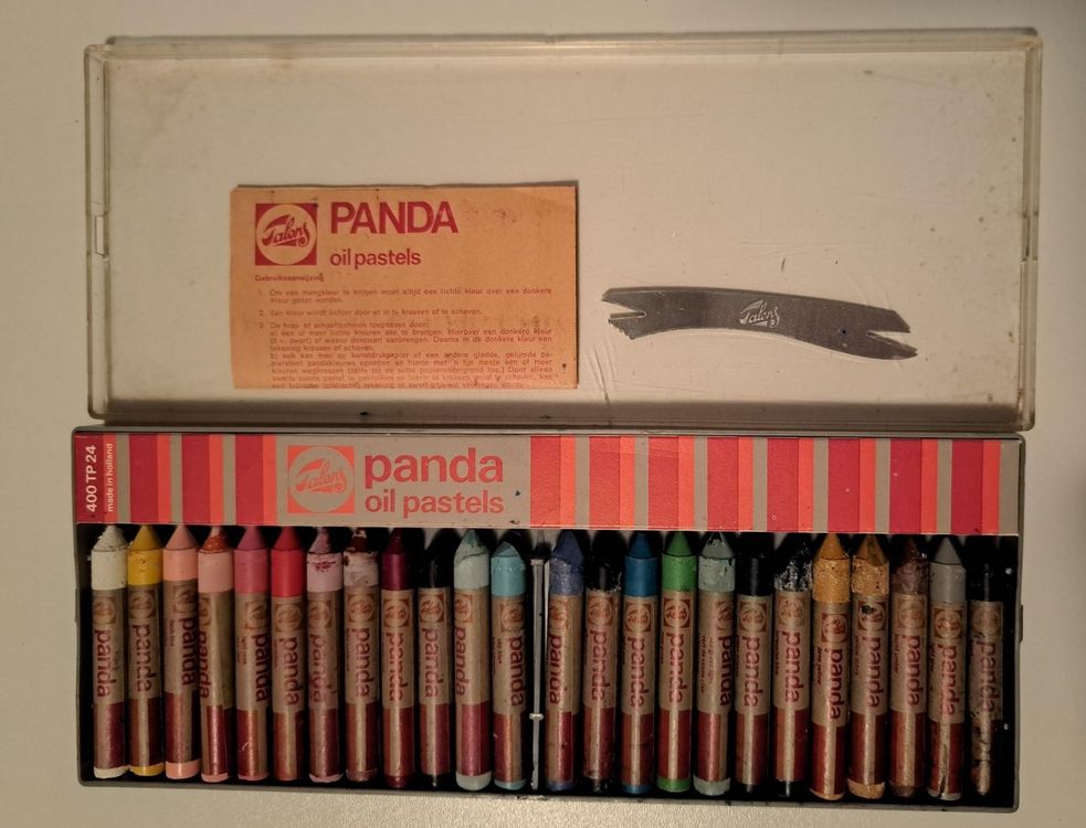 Talens Panda Oliepastels – 12 Levendige Kleuren – Zachte Textuur – Met Papieren Wikkels – Veilig Voor Kinderen – Geschikt Voor School En Thuis