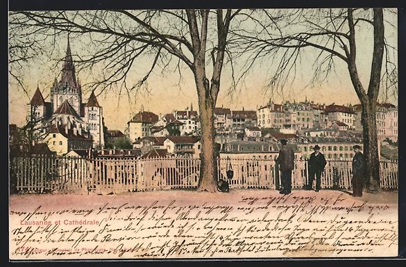 Cartoline postali: AK Lausanne, Teilansicht mit Kathedrale – Usato da Berlin venduto da bartko-reher