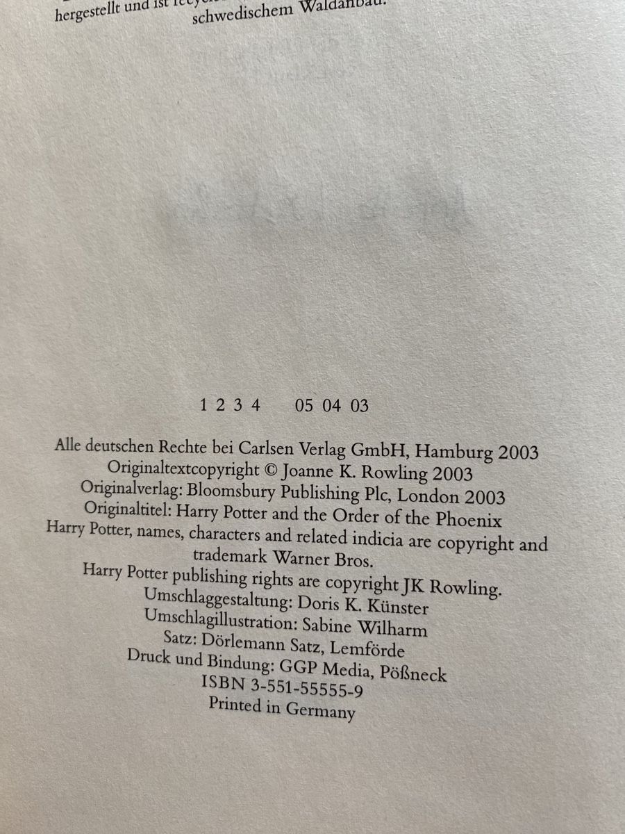 Libri: Harry Potter und der Orden des Phönix – Usato da Schwarzenburg venduto da Michellu 5