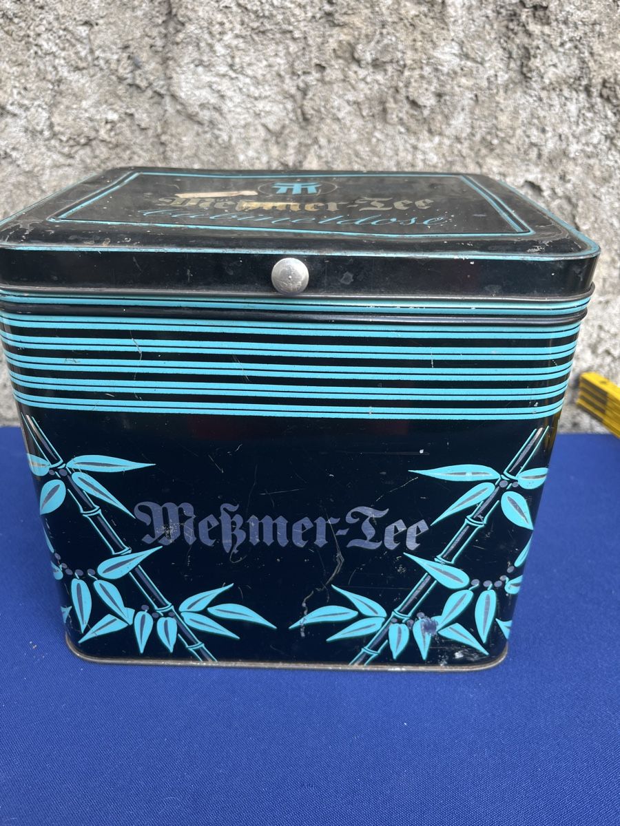 Pots: Messmer Tee Cabinetdose Blechdose schwarz gebraucht – D'occasion à Brienz BE par hey_z9vg