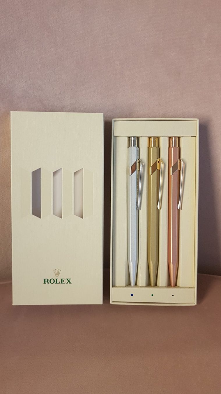 Caran D'Ache Penna & Evidenziatori: Coffret 3 stylos Rolex neufs – Nuovo e nell'imballaggio originale da Carouge GE venduto da Natcal22