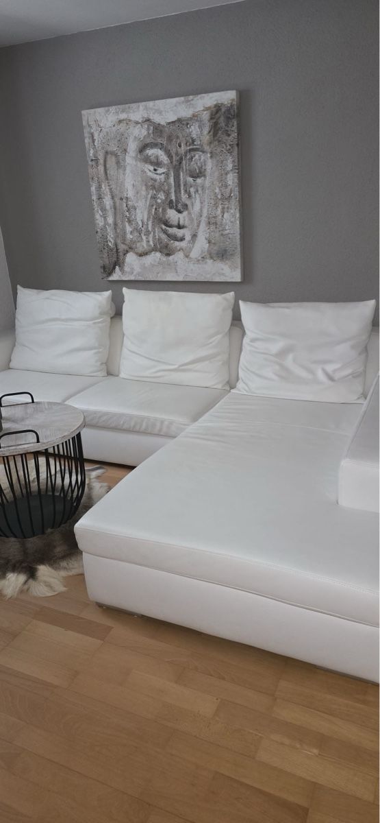 Sofas: Ecksofa weiss Leder – Gebraucht aus Zeihen von domtsche