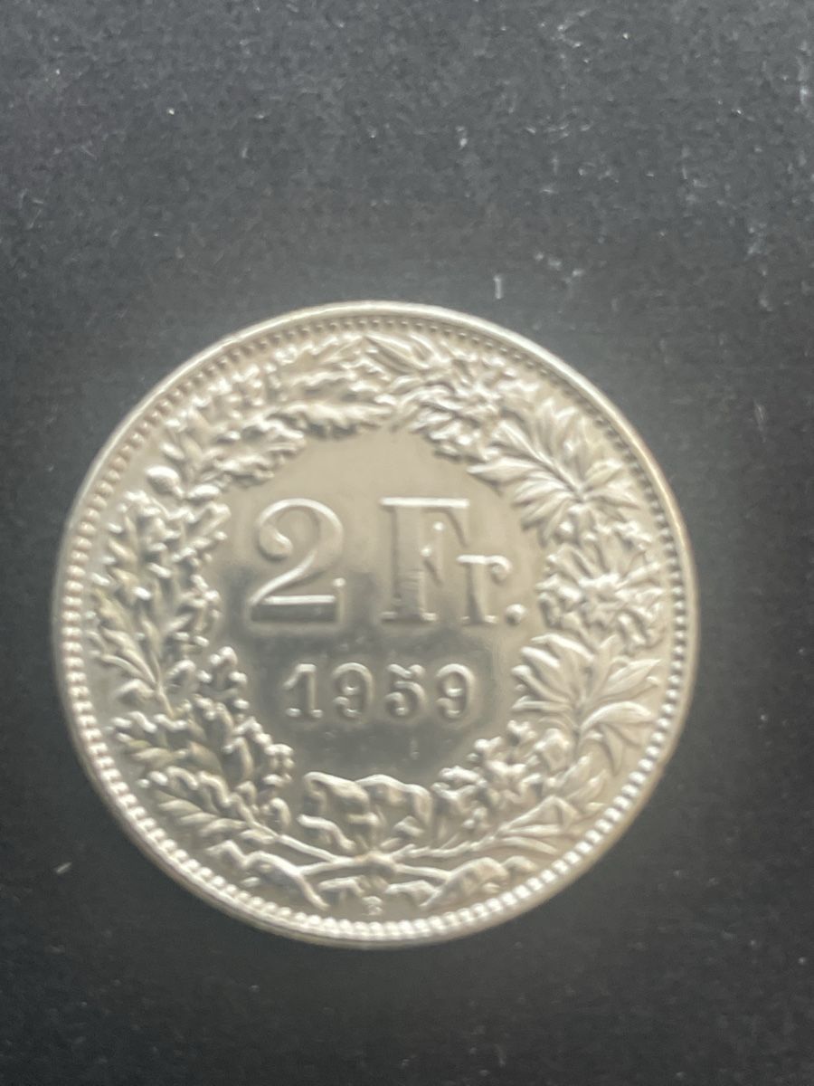 Alle Münzen: 2.- Silber CH Jahr 1959 – Gebraucht aus Meierskappel von Hala03 1