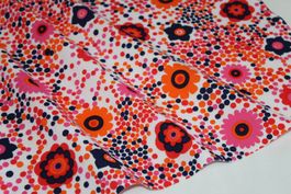 Stoff Vintage Baumwolle Blumen Punkte