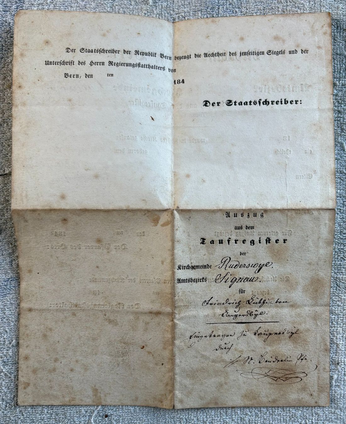 Documenti: REBUBLIK BERN 1840 – Usato da Ostermundigen venduto da wini63 2