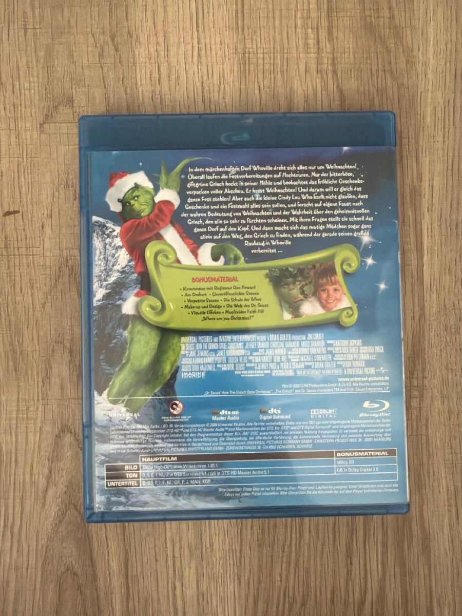 Tutti i DVDs: Der Grinch (2000) BluRay – Usato da Hagendorn venduto da masterchieff 1