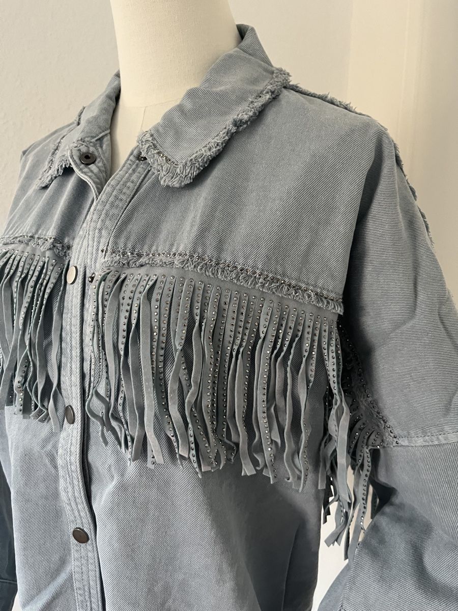 Zara Giacche: Zara denim style jacket with fringes, size S, never worn – Nuovo (secondo la descrizione) da Mies venduto da nic_yk5d 3