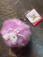 Flauschiger Einhorn Schlüsselanhänger, Lila
