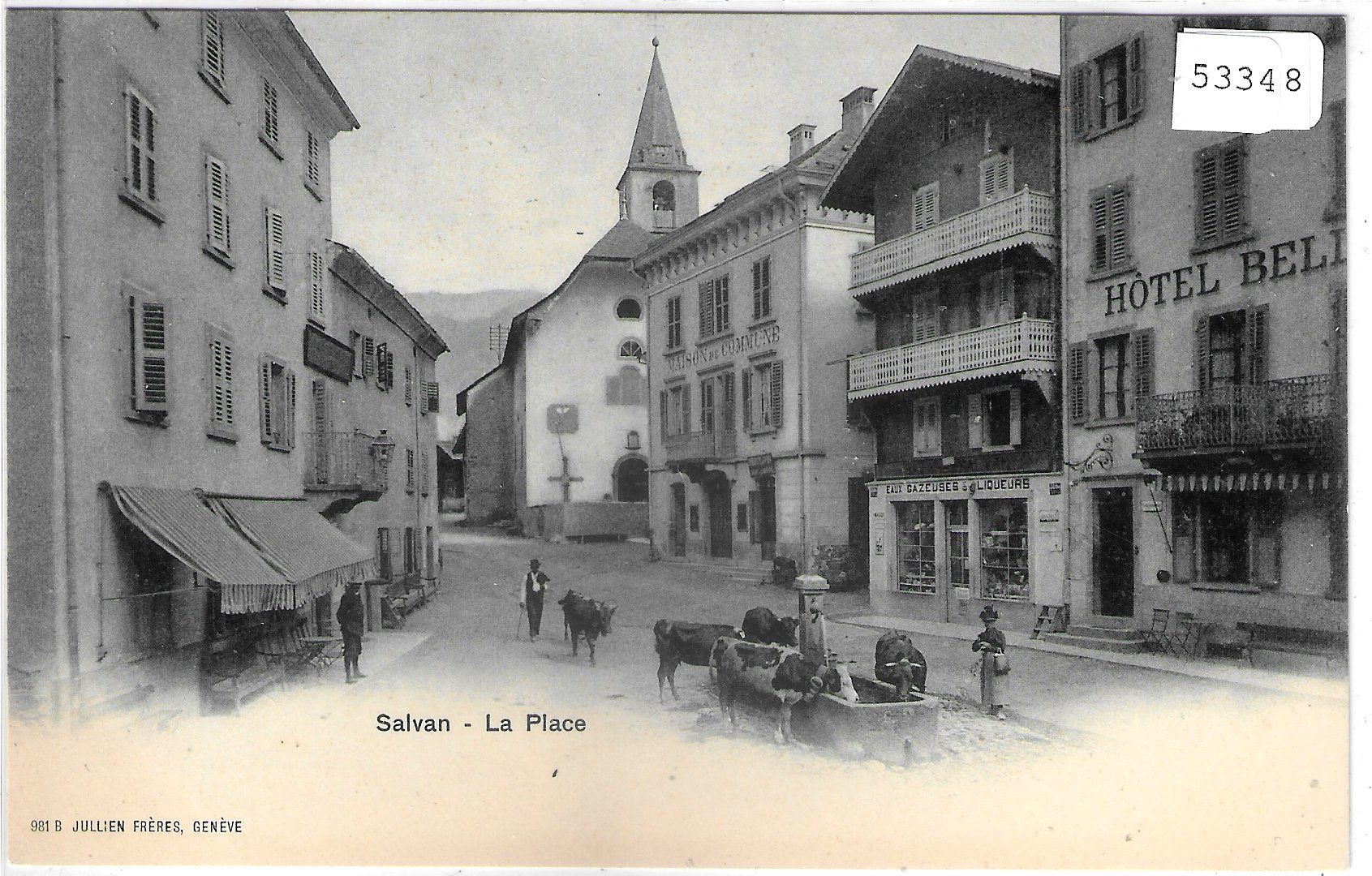 Ansichtskarten: Salvan - La Place - animee – Gebraucht aus Ettingen von Kartenplanet