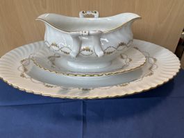 Alka Kunst "Alt-Wien" Porzellan Set – Sauciere & Servierplat