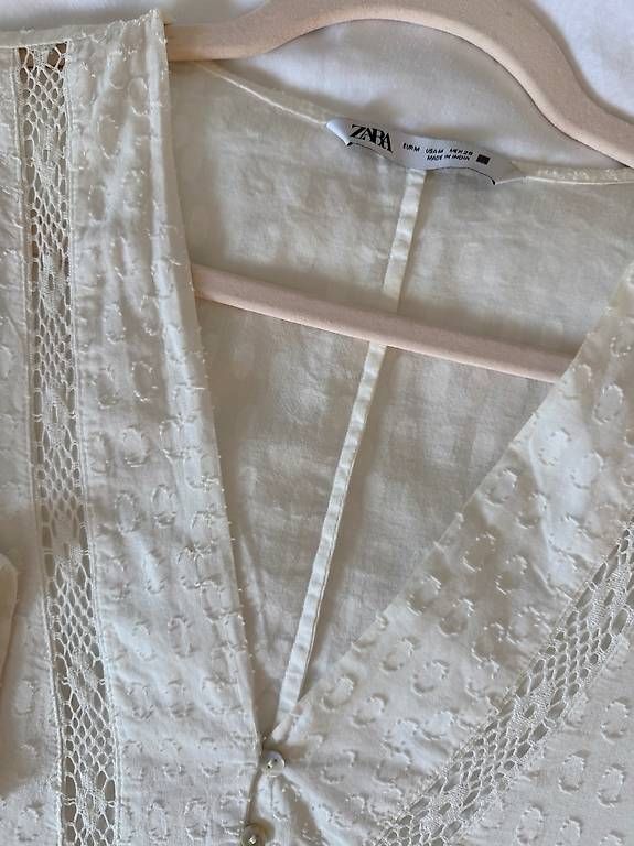 Vestiti: Zara Baumwoll-Minikleid in Ecru, Größe M – Usato da Oberwil-Lieli venduto da hbailer 2
