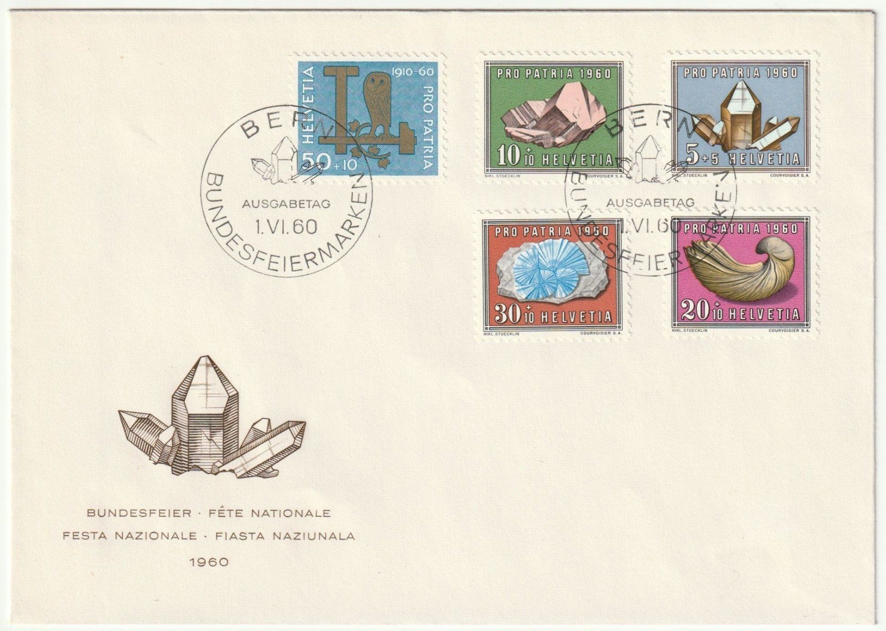 Tutti i francobolli: FDC ohne Adresse Pro Patria 1960 – Usato da Fislisbach venduto da Zigzag12