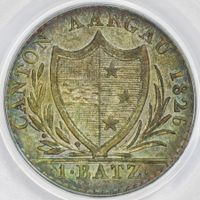 Aargau Batzen 1826 PCGS MS64 - fantastische Tönung!