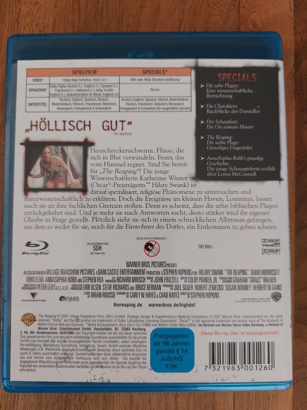 Tutti i DVDs: Blu Ray - The Reaping mit Hilary Swank – Usato da Rheinfelden venduto da FilmAuktion 1
