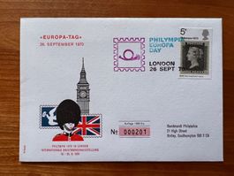 England Brief Philmpia Day 1970 Europa Day numeriert (R205)