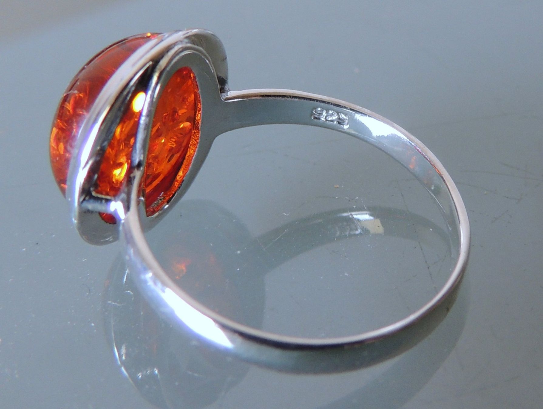 Ringe: Silber 925 Bernstein Fingerring Gr. 57 – Gebraucht aus Waldenburg von schaller707 5