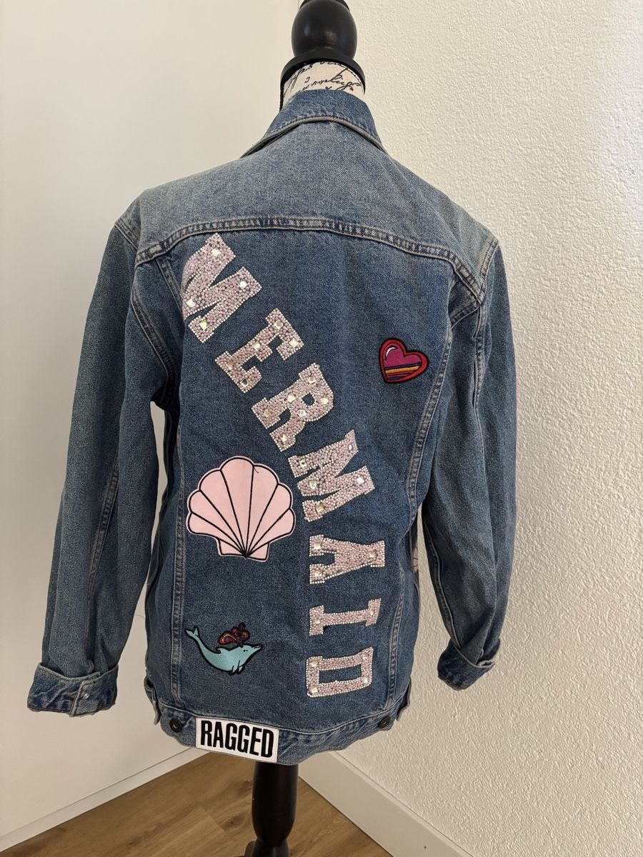 Topshop Giacche: Jeansjacke mit Dekopatches - Mermaid – Usato da Schönenbuch venduto da san_b2tj