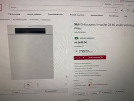 Ab Service 29 Sept 2026 SibirV-zug GeschirrspülerV4000 799.-