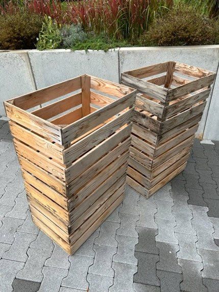 2er Set Holz Weinboxen  Shabby Chic Vintage Kisten Fr Aufbewahrung & Deko  Holz Box Mit Deckel