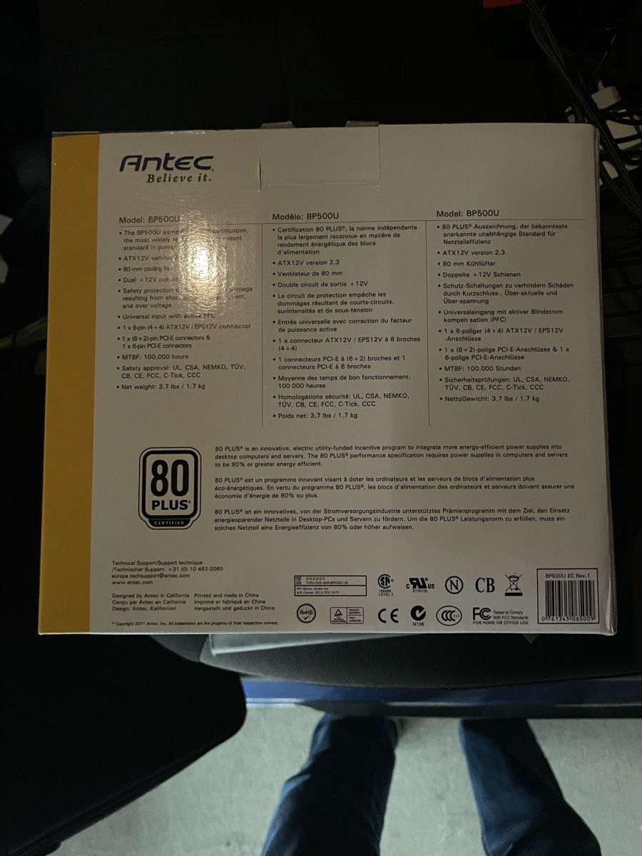 PC: Antec Netzteil für PC – Nuovo e nell'imballaggio originale da Abtwil sg venduto da Kueng.MultiOutlet 3