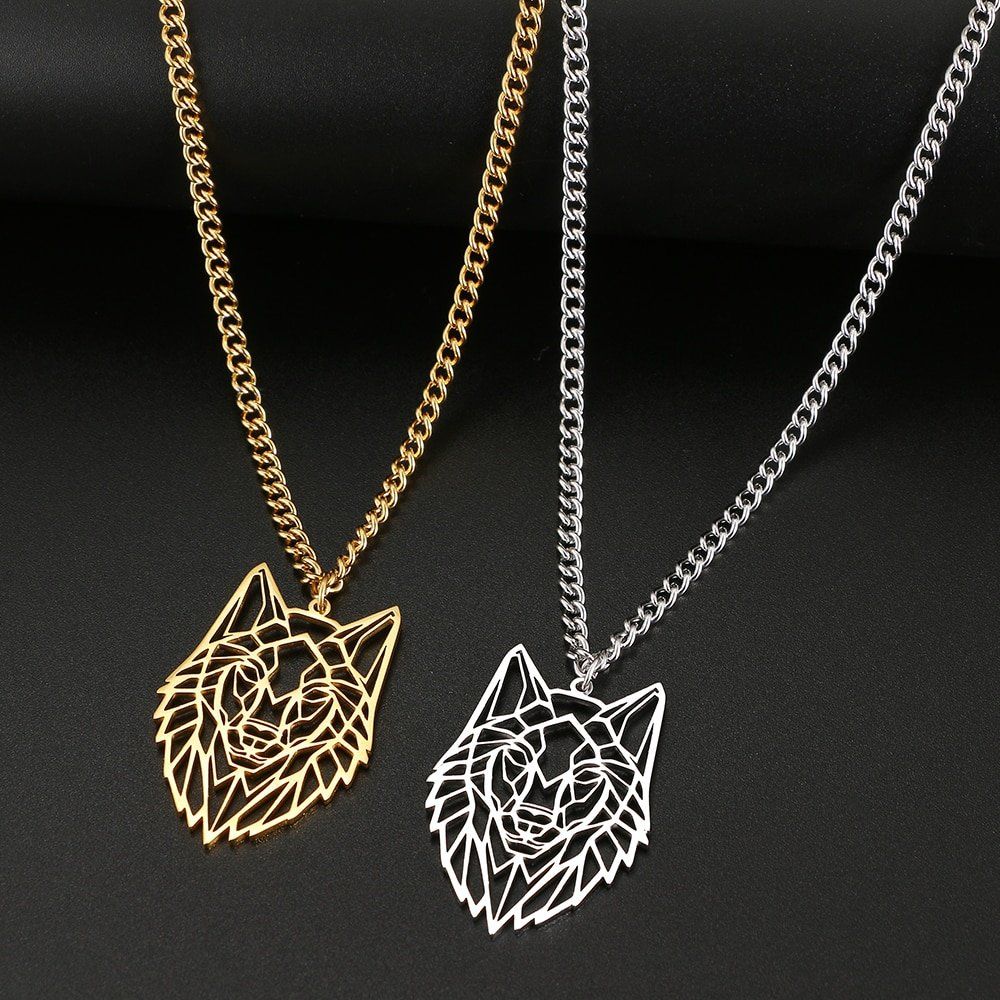 Catenine: Edelstahl Halskette mit Wolf Anhänger in GOLD – Nuovo e nell'imballaggio originale da Tumegl/Tomils venduto da Steinschleuder-Shop 4