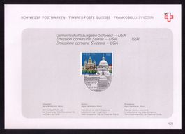 1991_811_Gemeinschaftsausgabe CH-USA_Bundeshaus+Kapitol_ET !