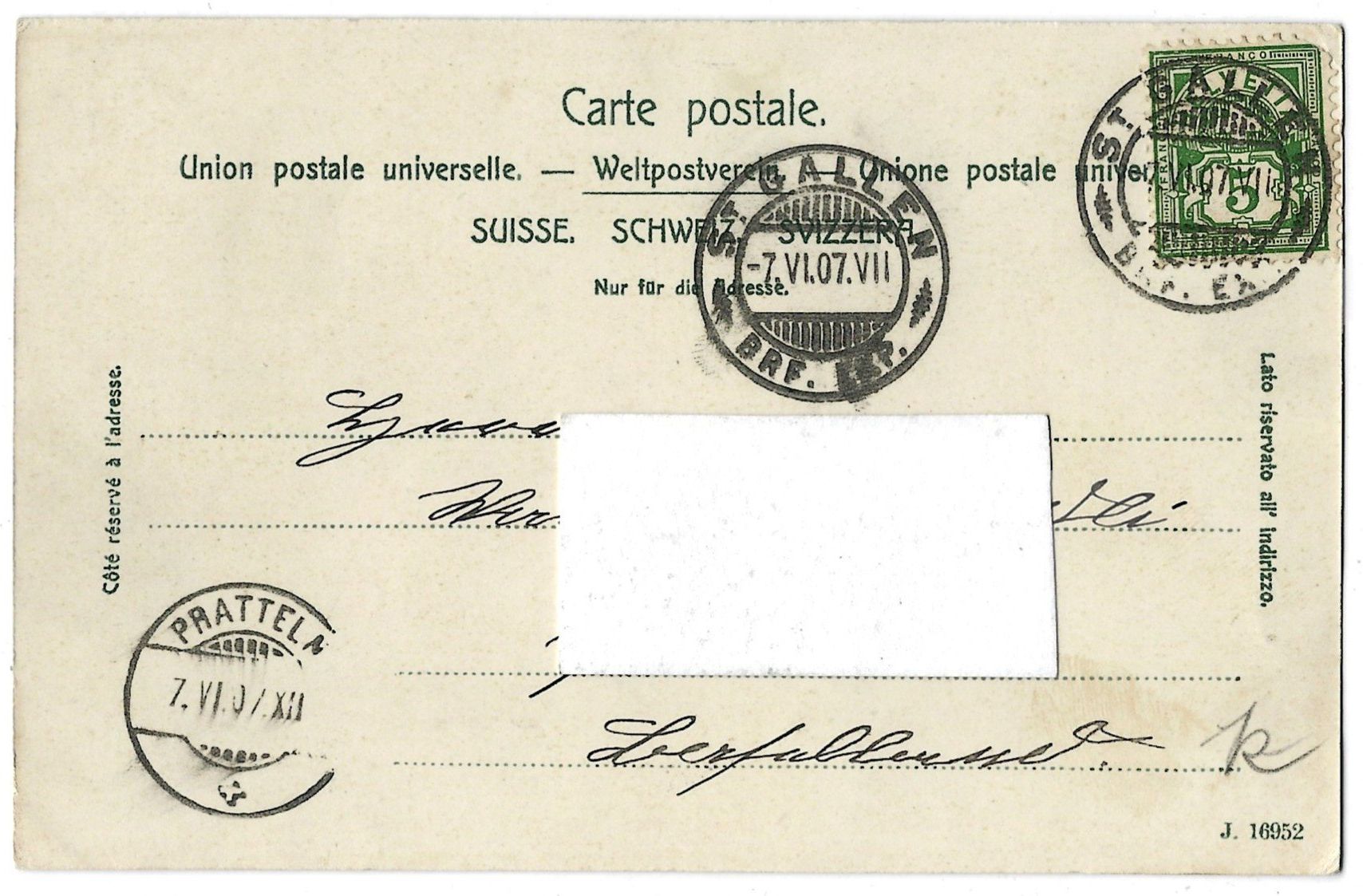 Cartoline postali: St.  Gallen    -    Cantine – Usato da Bütschwil venduto da Jackson1A 1