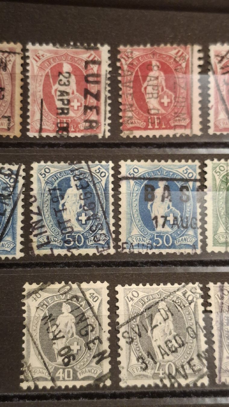 Tutti i francobolli: Lot Stehende Helvetia Div. – Usato da Balgach venduto da SIMEON27 2