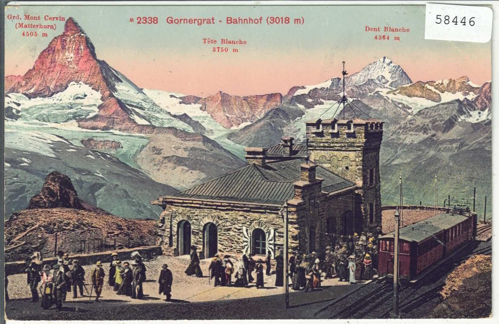 Cartoline postali: Gornergrat - Bahnhof - animee - Litho – Usato da Ettingen venduto da Kartenplanet