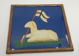 Lamm Hinterglasmalerei, Gottfried Obi 1899-1969 Bern