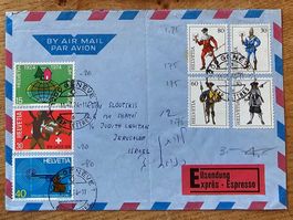 Lettre Exprès Genève - Jerusalem, 1974