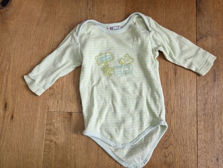 Baby Body Grösse 62 / 68 gelb , Bauernhof, Langarmbody