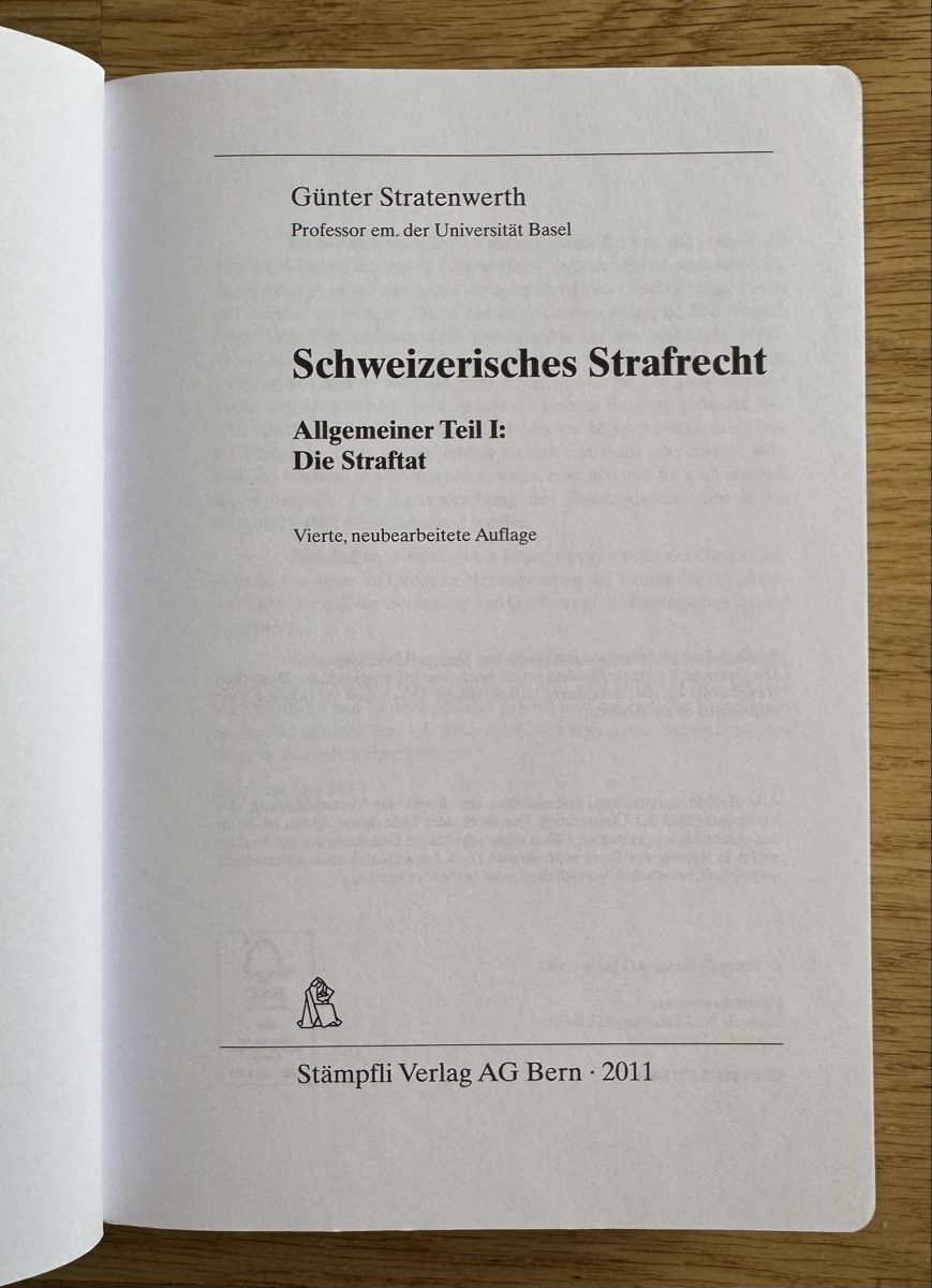 Libri: Schweizerisches Strafrecht - Allgemeiner Teil I – Usato da Emmenbrücke venduto da Florentina27 5
