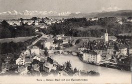 Bern - Untere Stadt mit den Nydeckbrücken