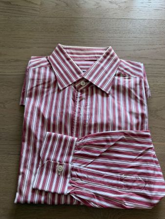 KITON Herren Hemd in rot-weiss gestreift Grösse 40