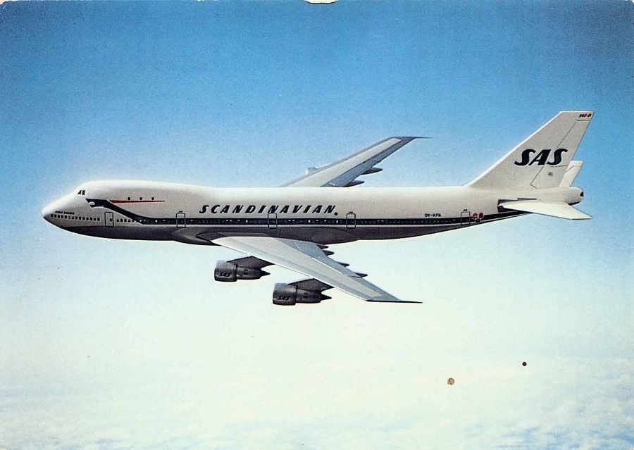 Cartoline postali: Scandinavian Airlines Boeing 747-B – Usato da Frauenfeld venduto da POML