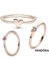 3 Pandora Stackable rings Herz Ring 14Karat rosévergoldet