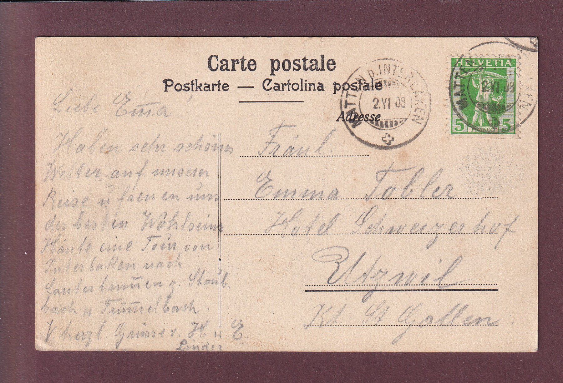 Cartes postales: LAUTERBRUNNEN - Staubbach - 1908 – D'occasion à Pully par nicecards 1
