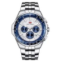 ⌚ Herrenuhr Business Uhr Silber Blau Edelstahl Quarz NEU