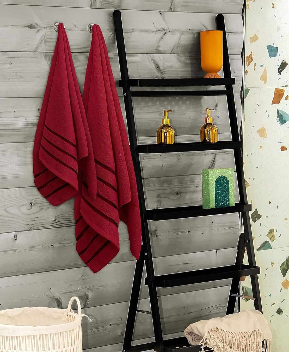 Teli da bagno: 8er-Pack Handtuch-Set Rot – Nuovo e nell'imballaggio originale da Nuglar venduto da SaleRitter