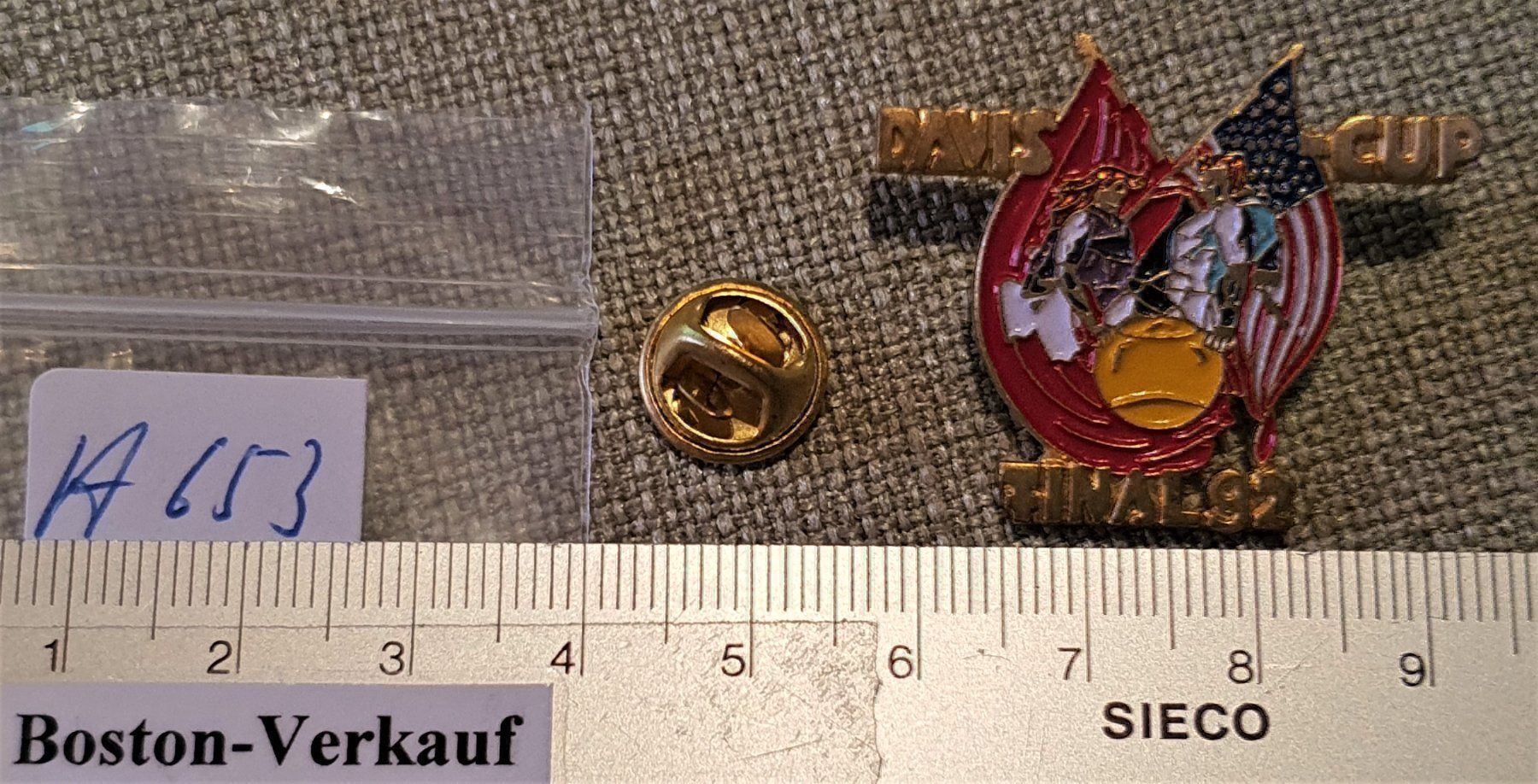 Placchette & Badge: H653 - Davis Cup Final 92  USA : Schweiz – Usato da Reinach BL venduto da Boston-Verkauf 2