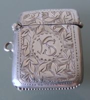 Sterling Silber UK Chester Zündholzschachtel 19. Jahrh.