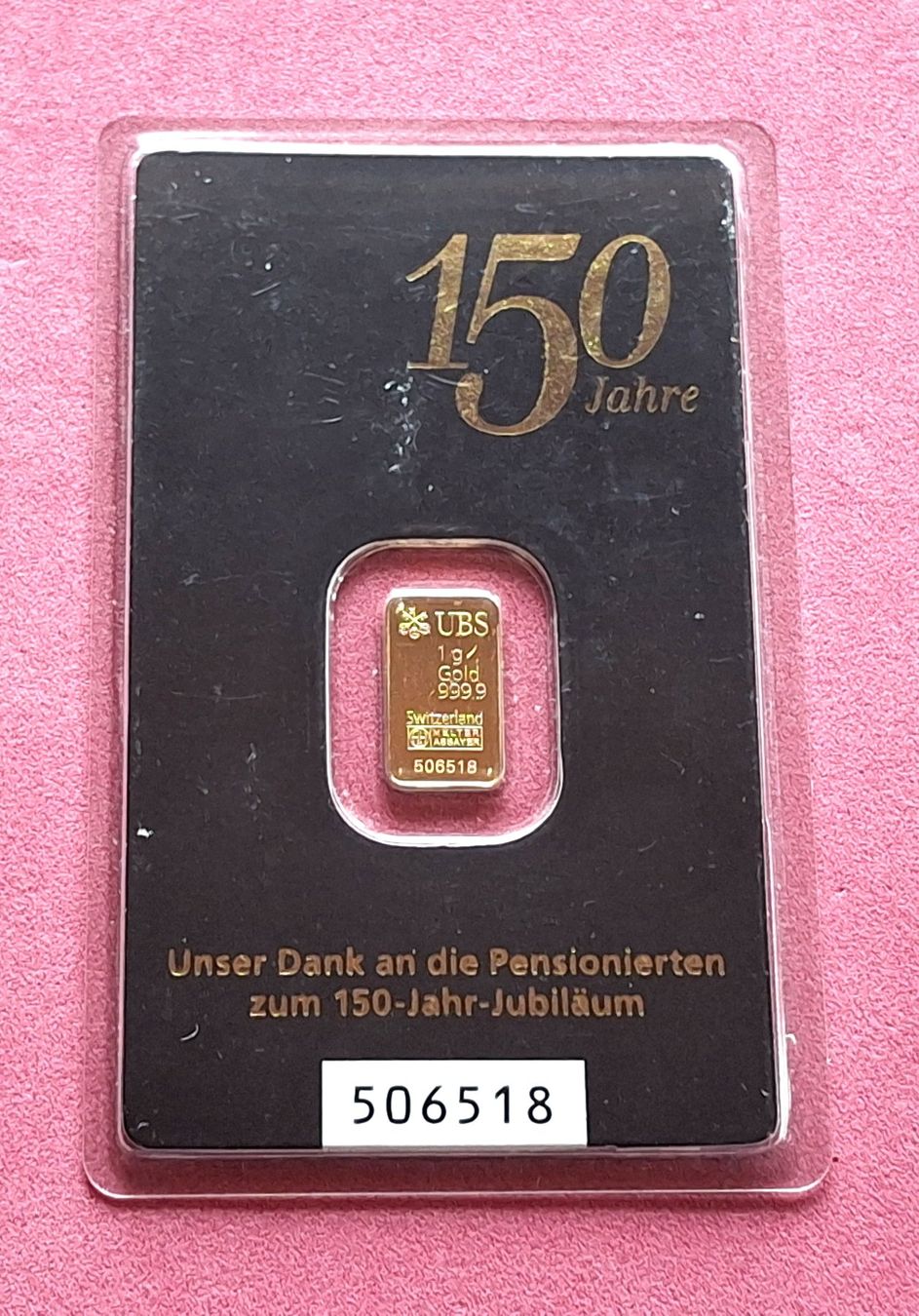 Metalli preziosi: UBS 2012 - 1 GRAMM - N° 506518 – Usato da Boniswil venduto da dpd4coins