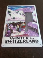 Blechschild Winter in Switzerland